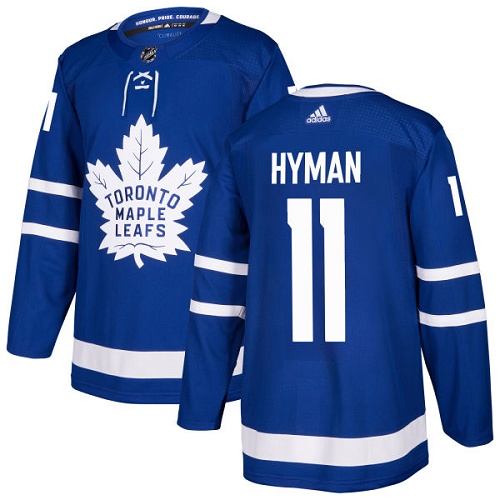 Adidas Men Toronto Maple Leafs #11 Zach Hyman Blue Home Authentic Stitched NHL Jersey
